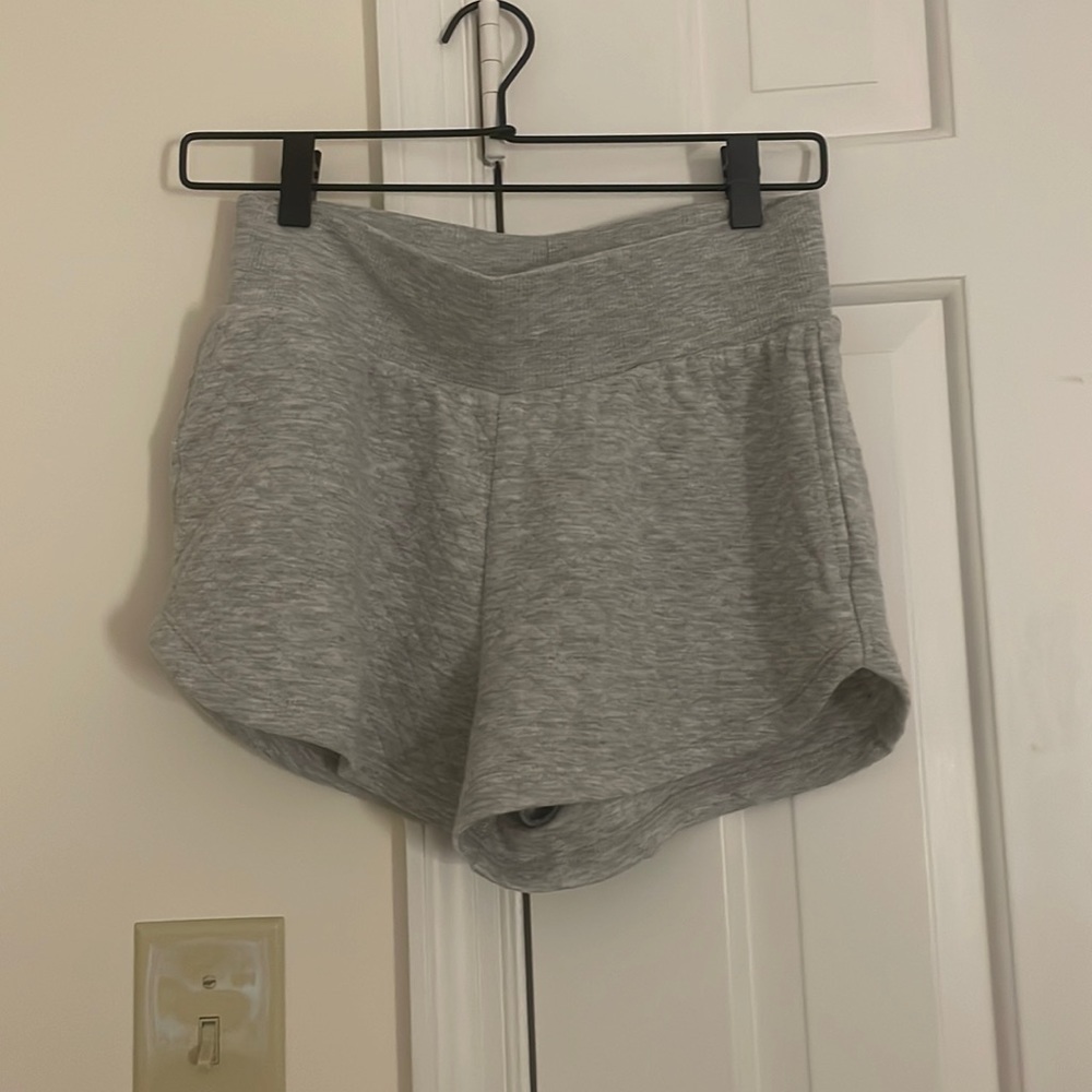 Stars above cozy gray shorts